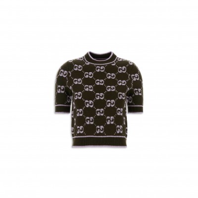 GUCCI GG WOOL BOUCLÉ JACQUARD TOP 770059